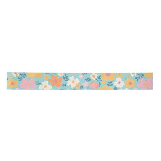 Summer Floral Print Satijnen Lint (Voorkant)