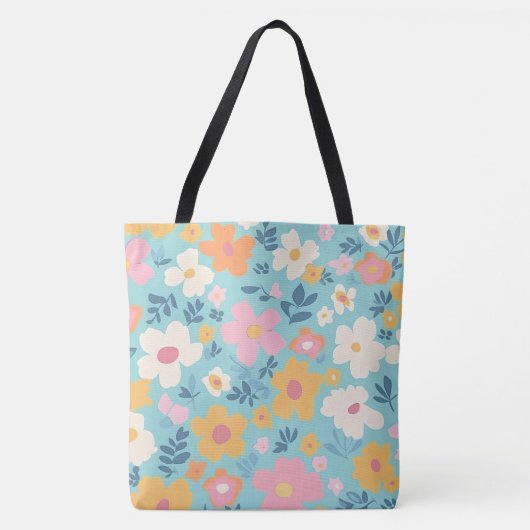 Summer Floral Print Tote Bag (Voorkant)
