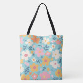 Summer Floral Print Tote Bag (Achterkant)