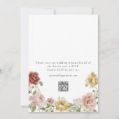 Summer Floral QR Code Wedding Kaart (Achterkant)