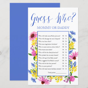 Summer Floral raad wie Baby shower game