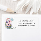 Summer Floral Return Address Etiket (Insitu)