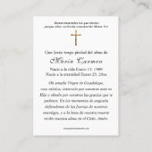 Summer Floral Spain Funeral Prayer Plaatskaartje (Achterkant)