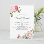 Summer Floral | Uitnodiging van Bridal Brunch (Staand voorkant)