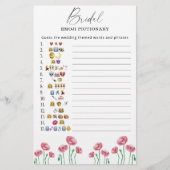 Summer floral vrijgezellenfeest emoji pictionary g (Voorkant)