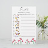 Summer floral vrijgezellenfeest emoji pictionary g (Staand voorkant)