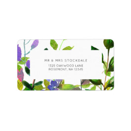 Summer Floral Waterverf Wedding Return Label