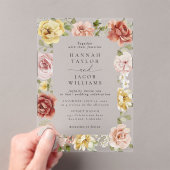 Summer Floral Wedding Acryl Uitnodigingen (Insitu (Draagbaar))