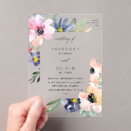 Summer Floral Wedding Invitation Acryl Uitnodigingen