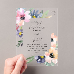 Summer Floral Wedding Invitation Acryl Uitnodigingen