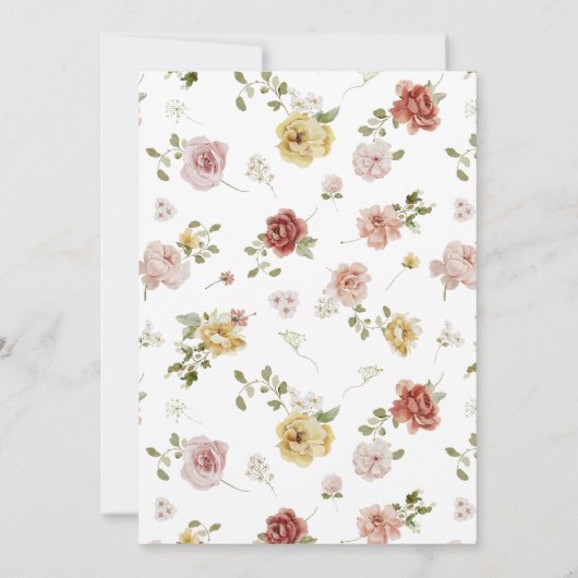 Summer Floral Wedding Kaart (Achterkant)