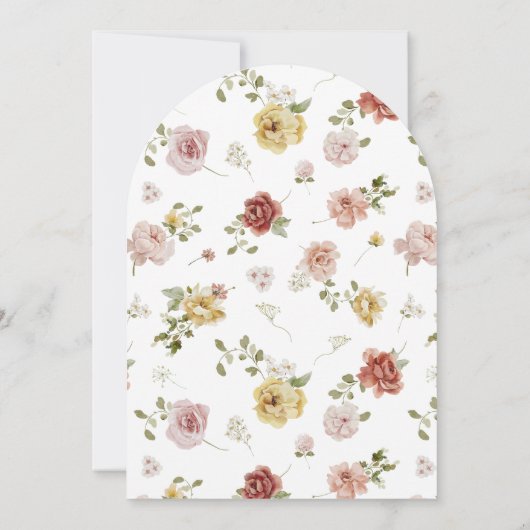 Summer Floral Wedding Kaart (Achterkant)