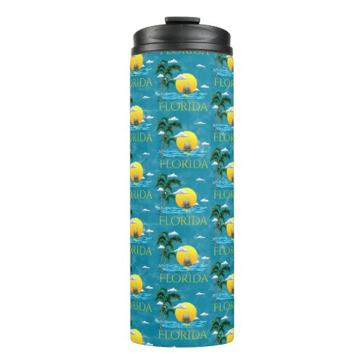 Summer Florida Sailboot Sunset Beach Coastal Thermosbeker (Voorkant)