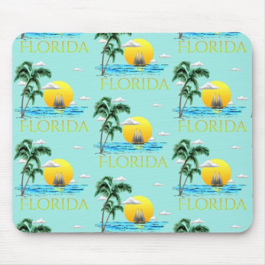 Summer Florida Sailboot Sunset Coastal Beach Muismat (Voorkant)