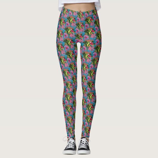 Summer Florida Tropical Sunset Beach Coastal Leggings (Voorkant)