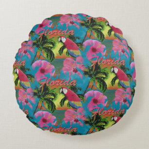 Summer Florida Tropical Sunset Beach Coastal Rond Kussen