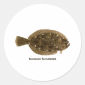 Summer Flounder Ronde Sticker (Voorkant)