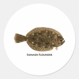 Summer Flounder Ronde Sticker