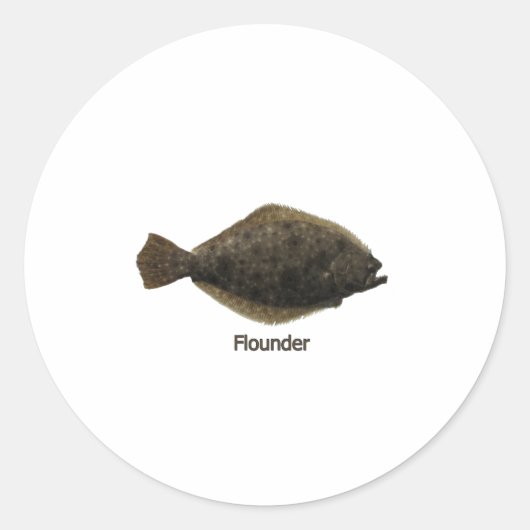 Summer Flounder (titel) Ronde Sticker (Voorkant)