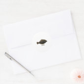 Summer Flounder (titel) Ronde Sticker (Envelop)