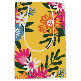 Summer Flower Bouquet on Gold Medium Cadeauzakje