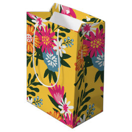 Summer Flower Bouquet on Gold Medium Cadeauzakje