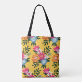 Summer Flower Bouquet on Gold Tote Bag (Achterkant)