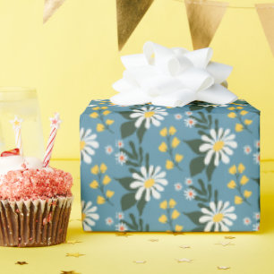 Summer Flower Bouquet op Blue Cadeaupapier