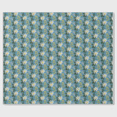 Summer Flower Bouquet op Blue Cadeaupapier (Vlak)