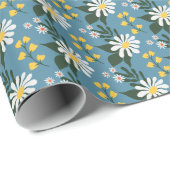 Summer Flower Bouquet op Blue Cadeaupapier (Rol Hoek)