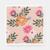 Summer Flower Bouquet op roze Servet (Voorkant)