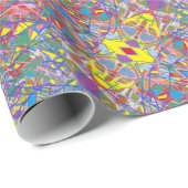 summer flower color abstract art retro paper cadeaupapier (Rol Hoek)