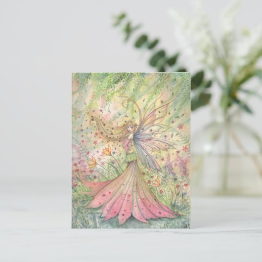 Summer Flower Faerie Briefkaart (Staand voorkant)
