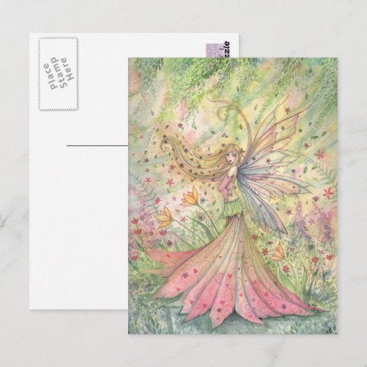 Summer Flower Faerie Briefkaart (Voorkant / Achterkant)