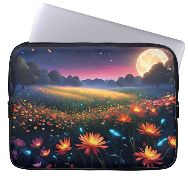 Summer Flower Field Tablet Hoesje Laptop Sleeve (Voorkant)