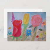 Summer Flower Garden Briefkaart (Voorkant / Achterkant)