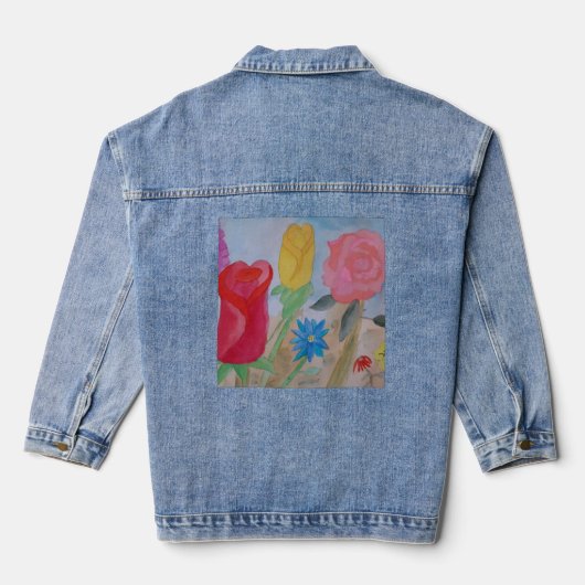 Summer Flower Garden Denim Jacket (Achterkant)