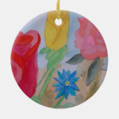 Summer Flower Garden Keramisch Ornament (Achterkant)