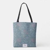 Summer Flower Garden Lined Green Pattern Canvas ta Tote Bag (Achterkant)
