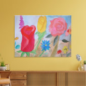 Summer Flower Garden Stretted Canvas Print (Insitu (Woonkamer))