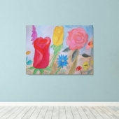 Summer Flower Garden Stretted Canvas Print (Insitu (Houten vloer))