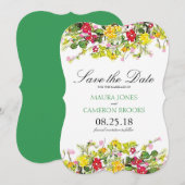 Summer Flower Garden | Weddenschap Save the Date (Voorkant / Achterkant)