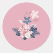 Summer Flower Ronde Sticker (Voorkant)