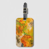 Summer Flowers abstract Oranje Geel Goud Bagagelabel (Voorkant (verticaal))