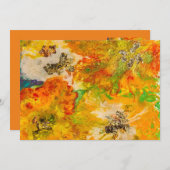 Summer Flowers abstract Oranje Geel Goud Kaart (Voorkant / Achterkant)