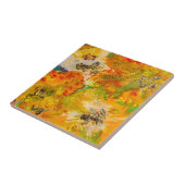 Summer Flowers abstract Oranje Geel Goud Tegeltje (Zijkant)