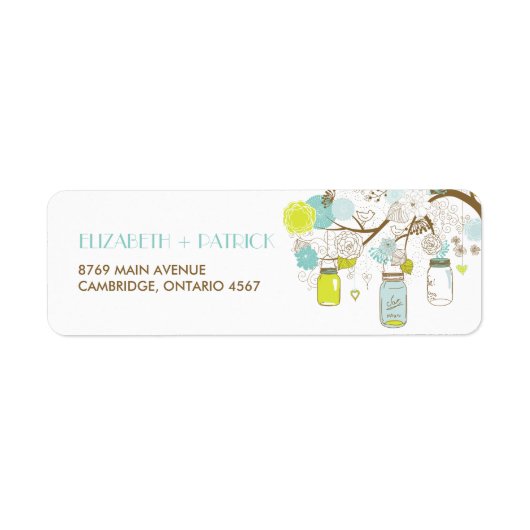 Summer Flowers and Mason Jars Spring Address Label (Voorkant)