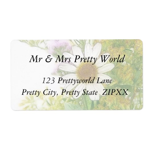 Summer Flowers Bouquet Etiket (Voorkant)