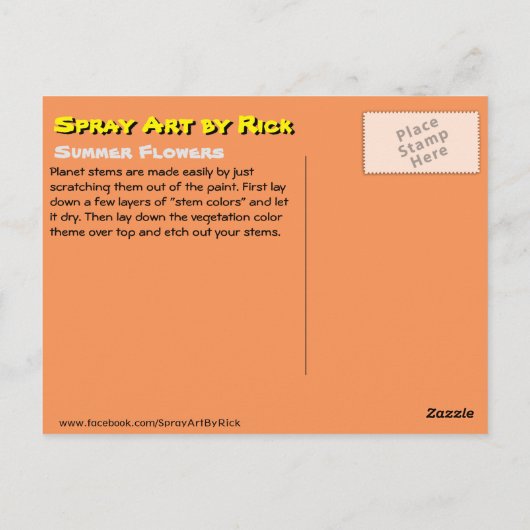 Summer Flowers Briefkaart (Achterkant)