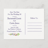 Summer Flowers Bruiloft Save The Date Briefkaart (Achterkant)